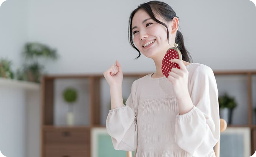 喜ぶ女性